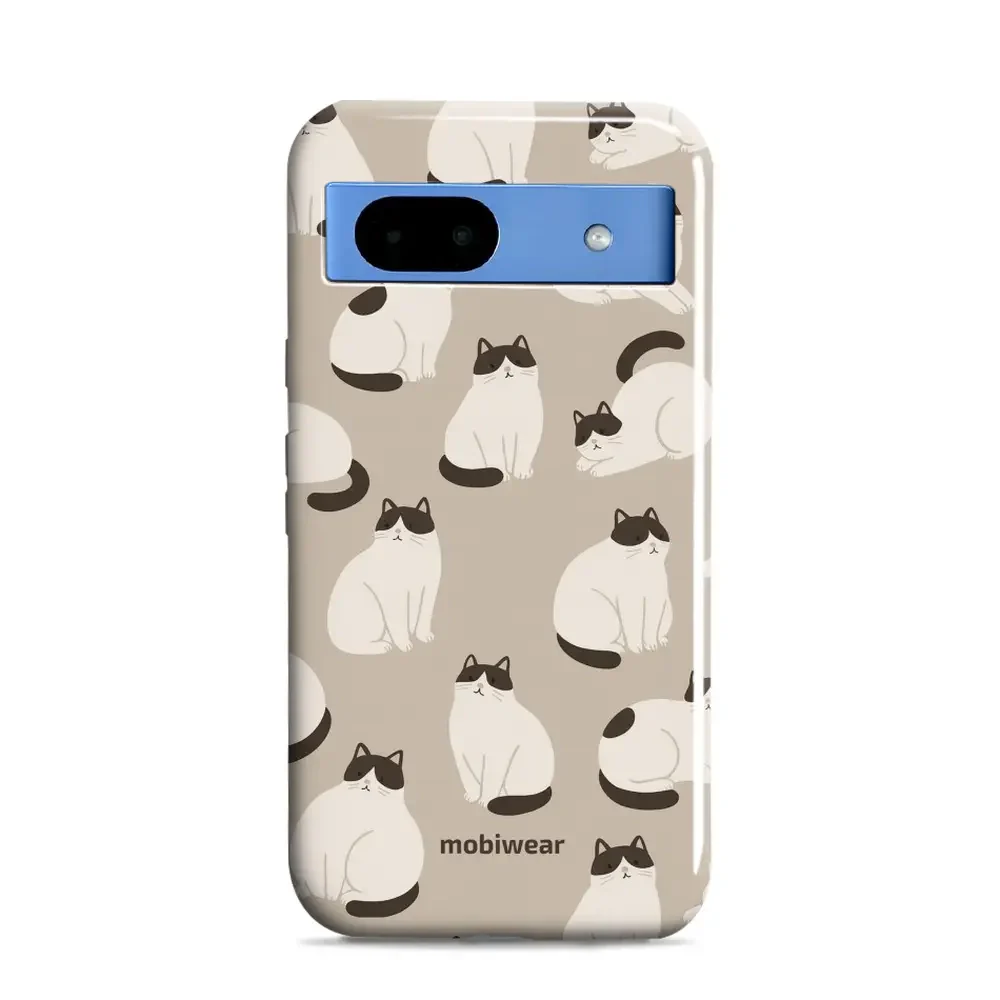 Handyhülle für Google Pixel 8a, Mobiwear Elite Pro, Kaffe Miau