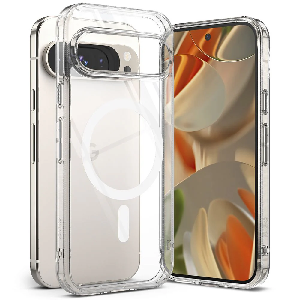 Handyhülle für Google Pixel 9 / 9 Pro, Ringke Fusion Magnetic, Transparent und Weiß