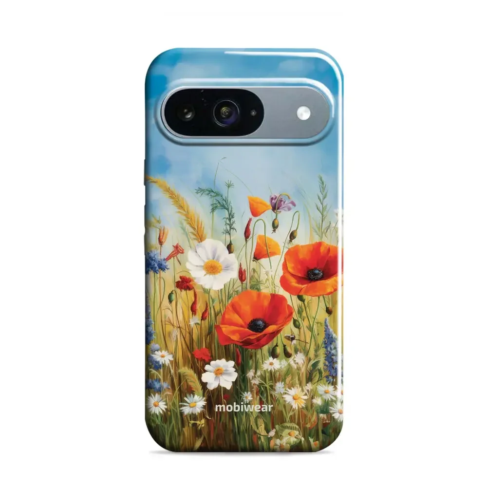 Handyhülle für Google Pixel 9, Mobiwear Elite Pro, Wiesenblumen