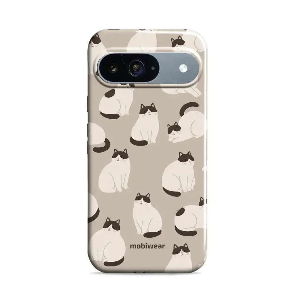 Handyhülle für Google Pixel 9 Pro, Mobiwear Elite Pro, Kaffe Miau