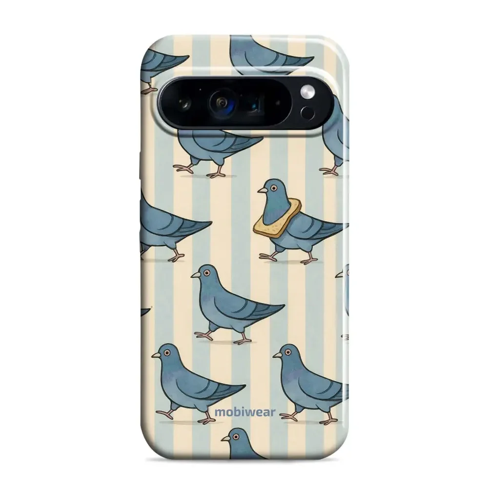 Handyhülle für Google Pixel 9a, Mobiwear Elite Pro, Blaue Tauben