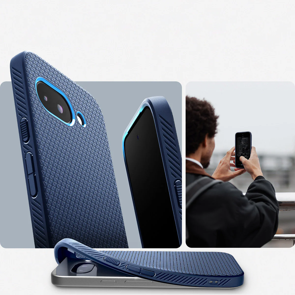 Handyhülle für Google Pixel 9a, Spigen Liquid Air, Dunkelblau - Image 13