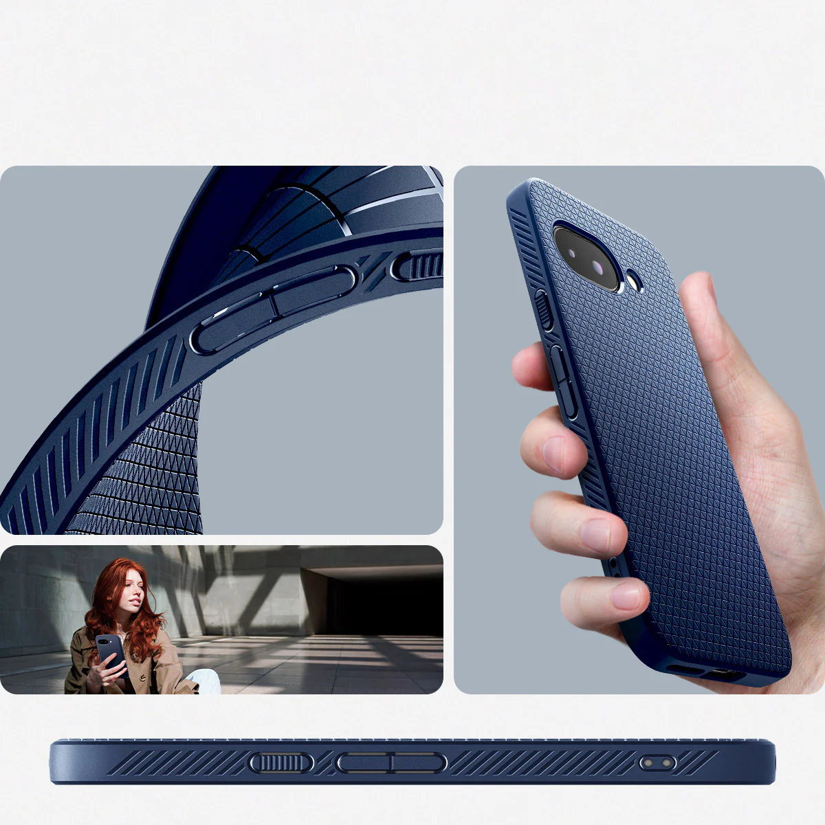 Handyhülle für Google Pixel 9a, Spigen Liquid Air, Dunkelblau - Image 14