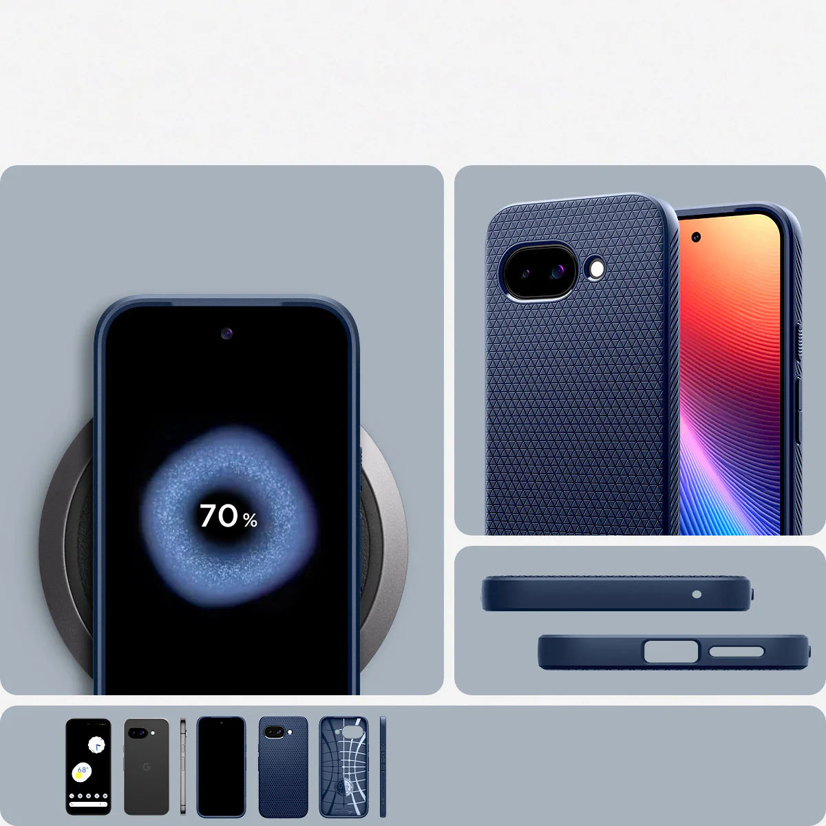 Handyhülle für Google Pixel 9a, Spigen Liquid Air, Dunkelblau - Image 16
