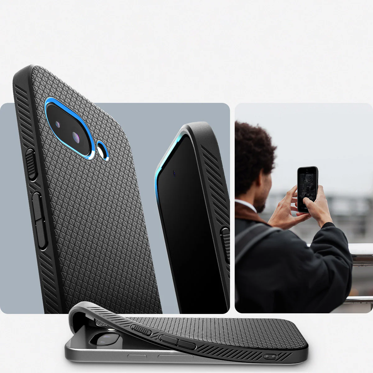 Handyhülle für Google Pixel 9a, Spigen Liquid Air, Schwarz - Image 13
