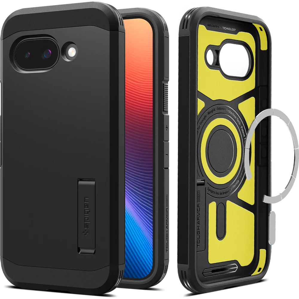 Handyhülle für Google Pixel 9a, Spigen Tough Armor Mag mit MagSafe, Schwarz