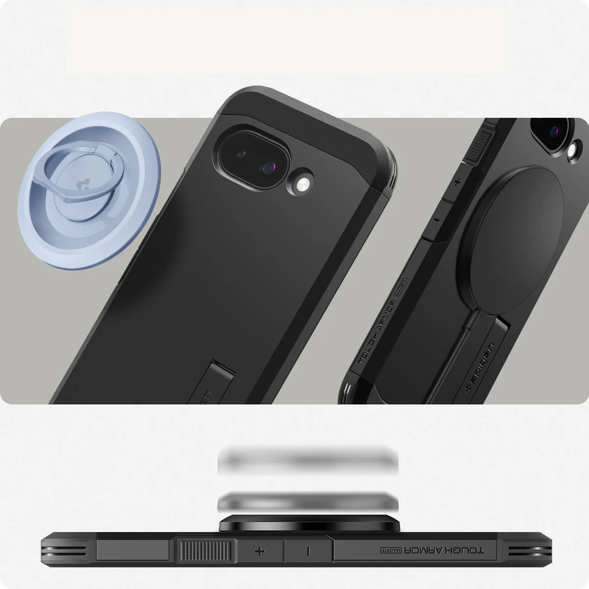 Handyhülle für Google Pixel 9a, Spigen Tough Armor Mag mit MagSafe, Schwarz - Image 14