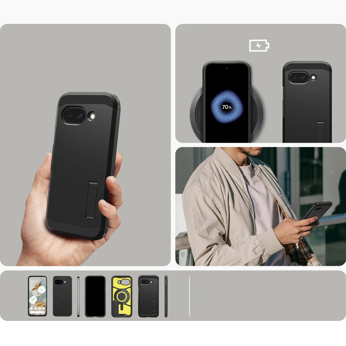 Handyhülle für Google Pixel 9a, Spigen Tough Armor Mag mit MagSafe, Schwarz - Image 16