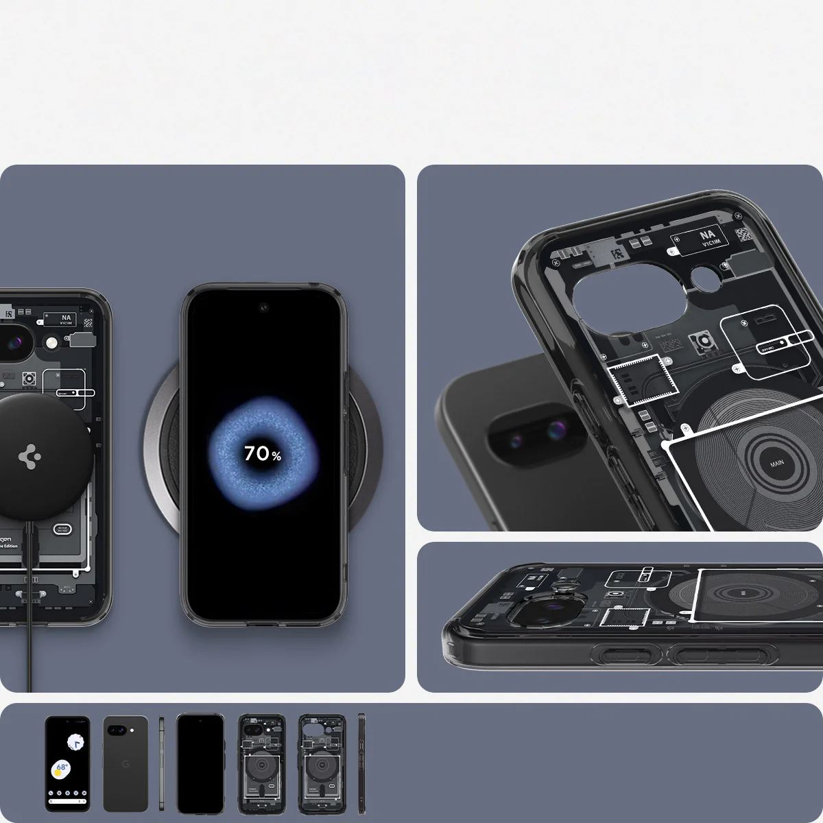 Handyhülle für Google Pixel 9a, Spigen Ultra Hybrid Mag mit MagSafe, Rauchfarben-Grau (Zero One) - Image 14