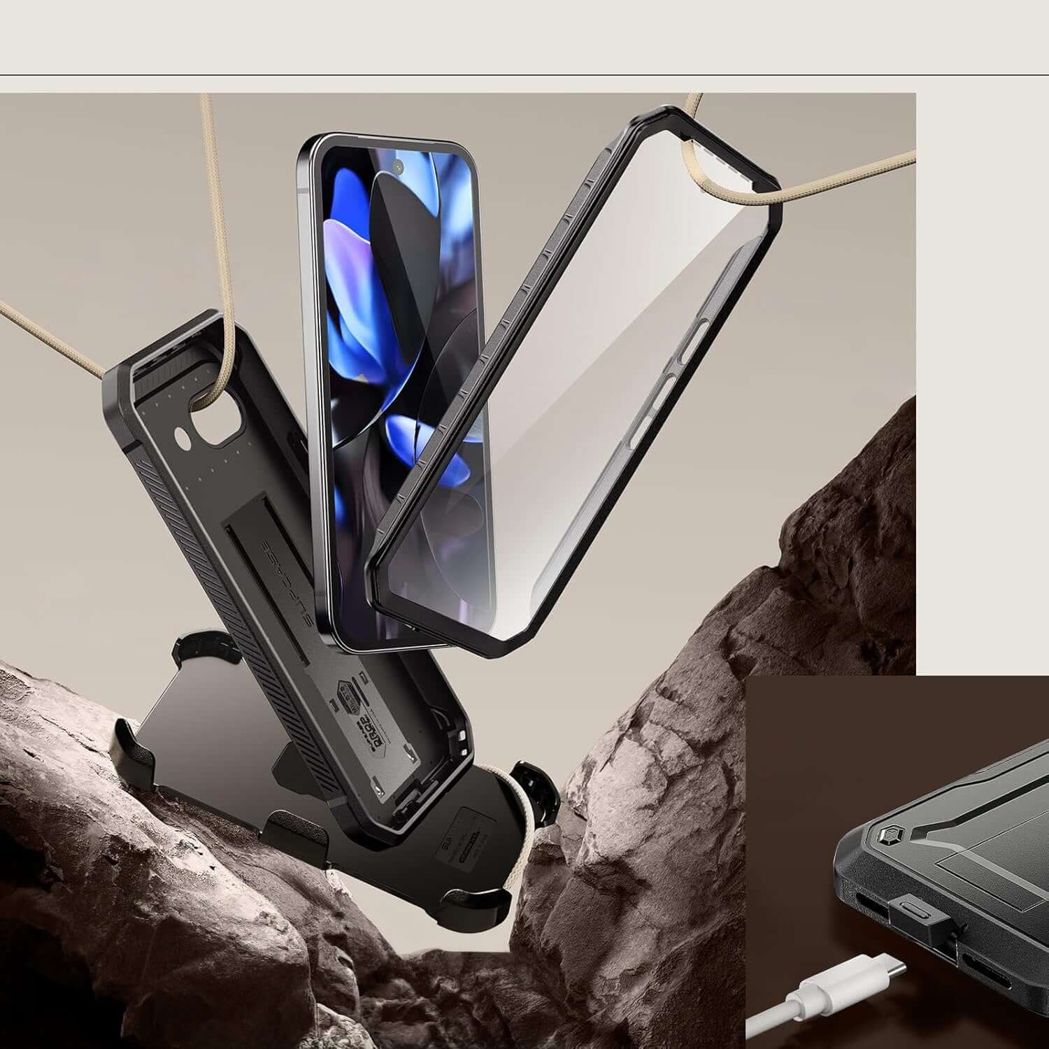 Handyhülle für Google Pixel 9a, Supcase UB Pro SP, Schwarz - Image 6