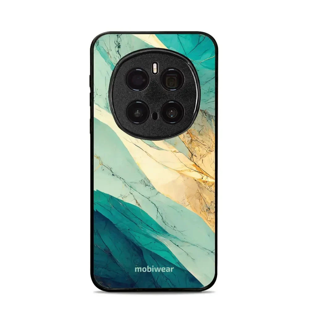 Handyhülle für Honor Magic7 Pro, Mobiwear Glossy Case, Türkis-Marmor