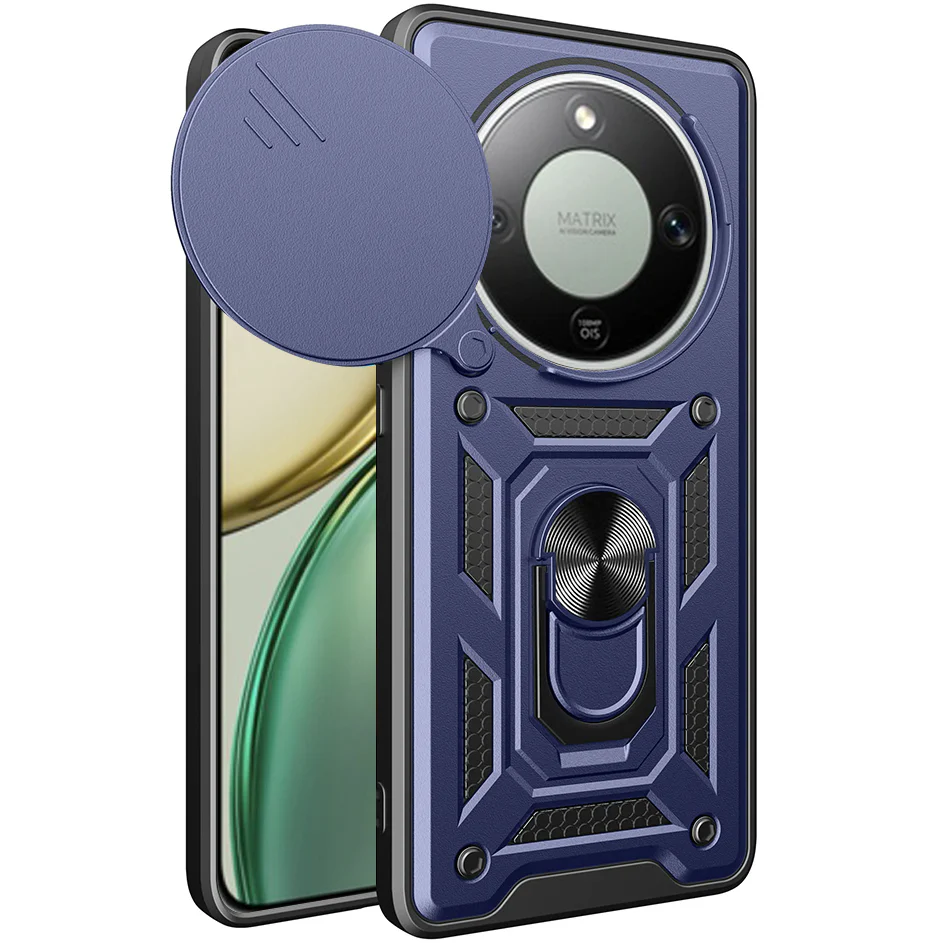 Handyhülle für Honor Magic8 Lite, Techsuit CamShield Series, Dunkelblau