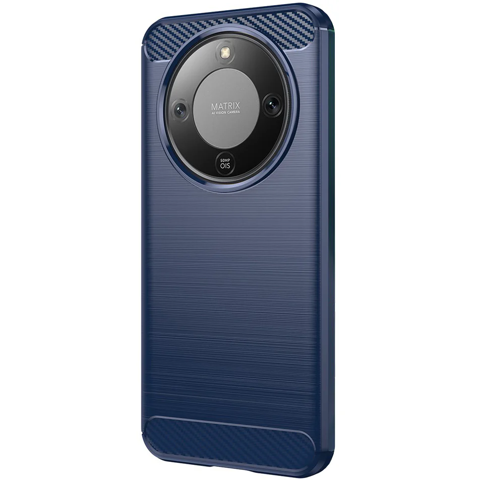 Handyhülle für Honor Magic8 Lite, Techsuit Carbon Silicone, Dunkelblau - Image 2