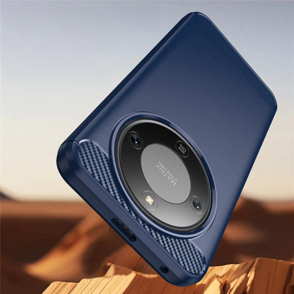 Handyhülle für Honor Magic8 Lite, Techsuit Carbon Silicone, Dunkelblau - Image 7