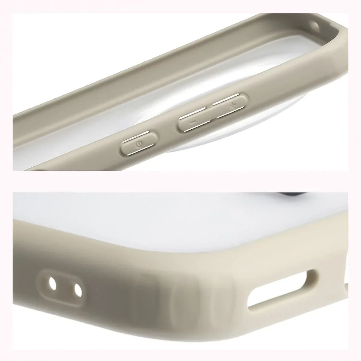 Handyhülle für Honor Magic8 Pro, Bizon Case Angelo, Semitransparent mit beigem Rahmen - Image 4