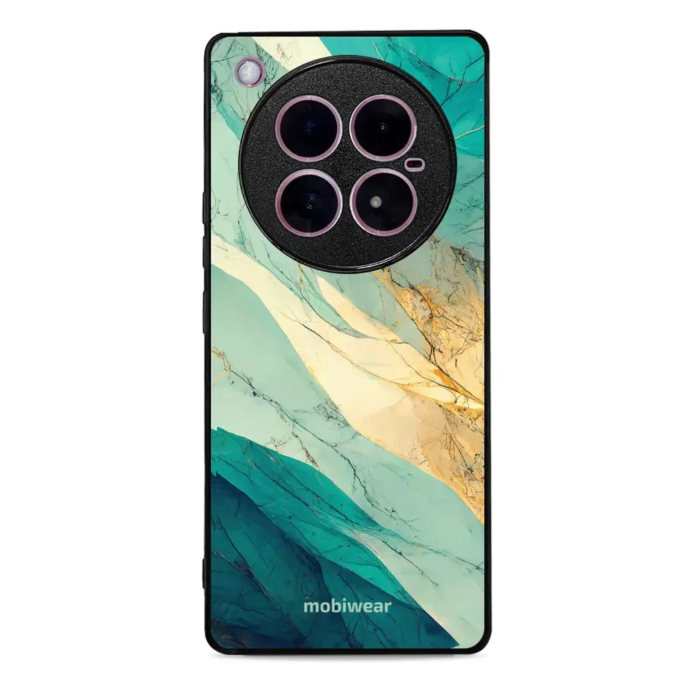 Handyhülle für Infinix Zero 40 5G, Mobiwear Glossy Case, Türkis-Marmor