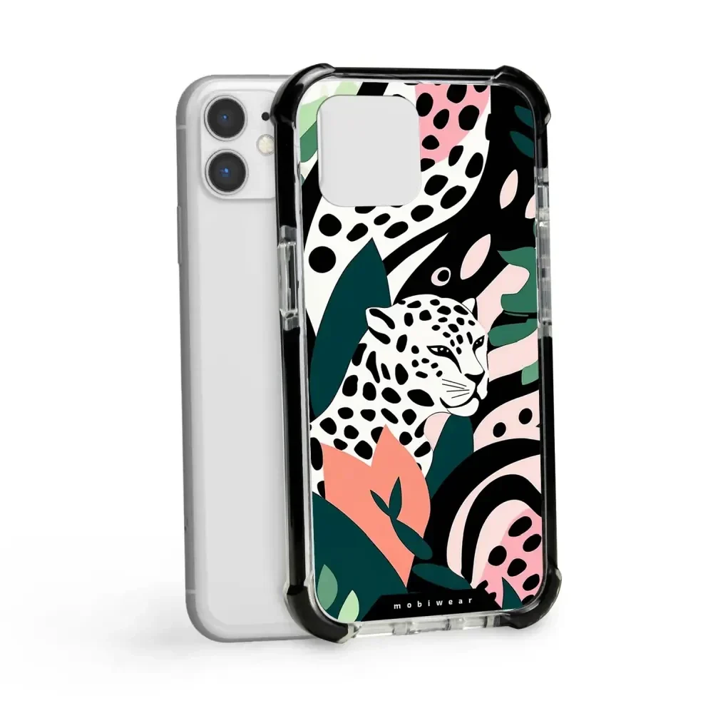 Handyhülle für iPhone 11 mit MagSafe, Mobiwear Elite Bumper, Tropischer Gepard - Image 17