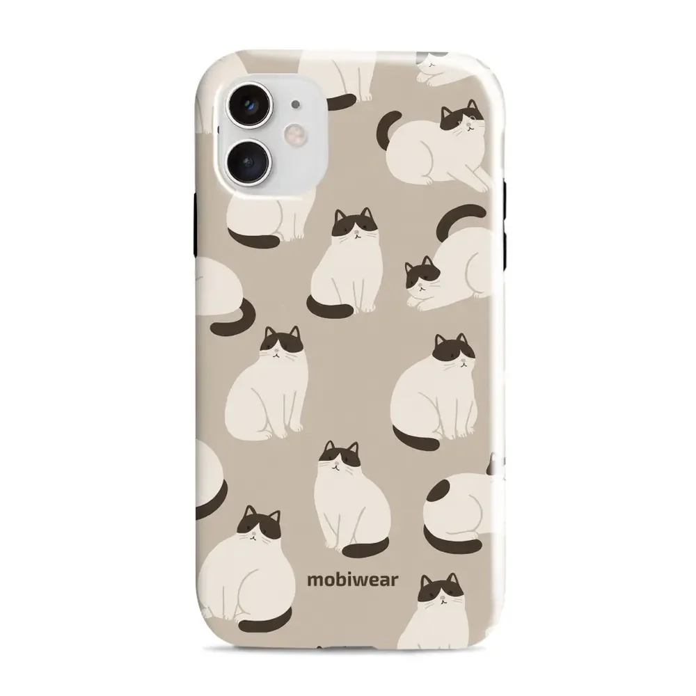 Handyhülle für iPhone 11, Mobiwear Elite Pro, Kaffe Miau
