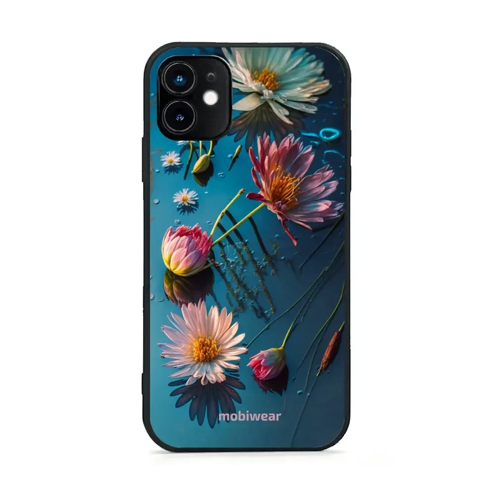 Handyhülle für iPhone 11, Mobiwear Glossy Case, Blau-Blumig