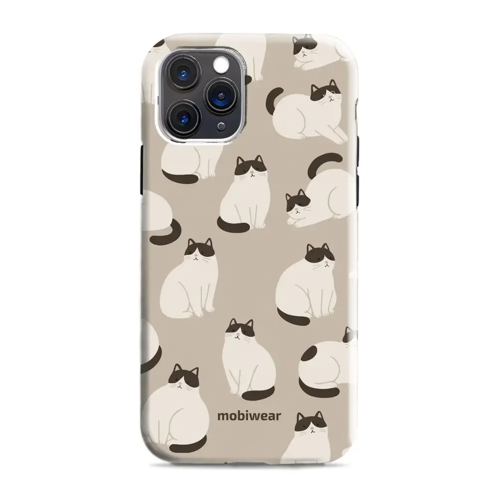 Handyhülle für iPhone 11 Pro Max, Mobiwear Elite Pro, Kaffe Miau