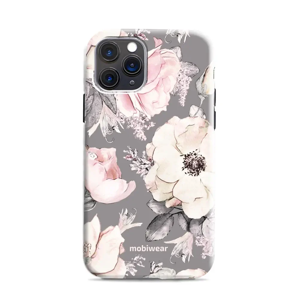 Handyhülle für iPhone 11 Pro, Mobiwear Elite Pro, Rosa-Blumig
