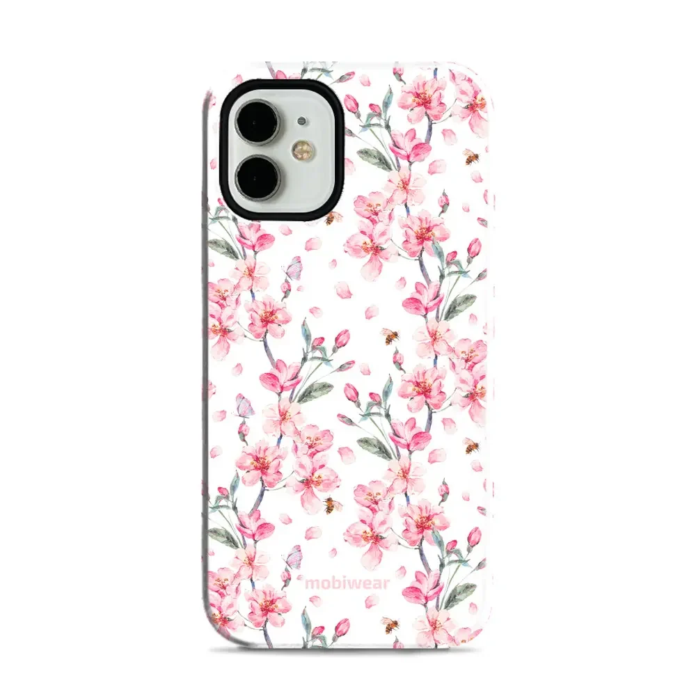 Handyhülle für iPhone 12 Mini, Mobiwear Elite Pro, Japanischer Blumenstrauß