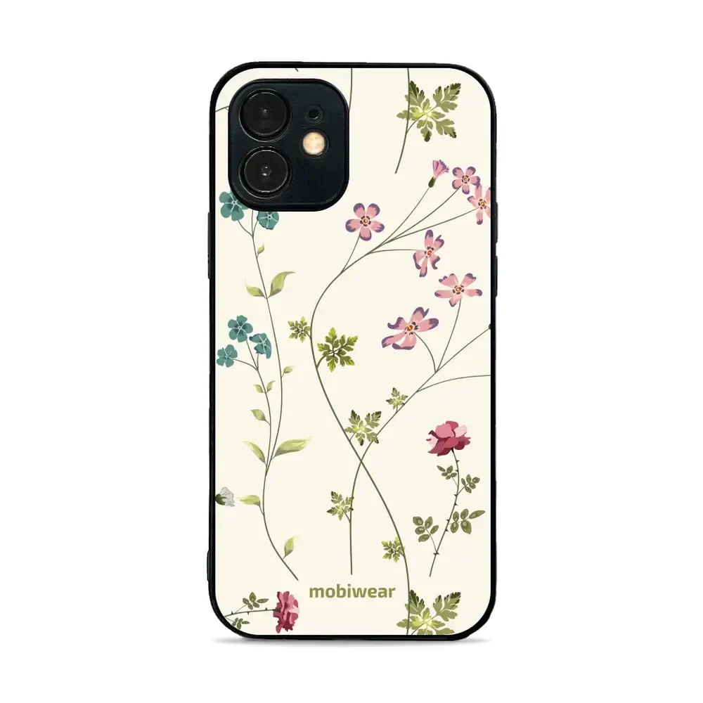 Handyhülle für iPhone 12 Mini, Mobiwear Glossy Case, Idyllische Blüte