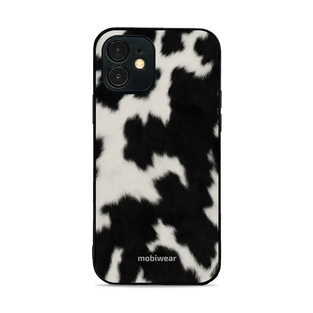 Handyhülle für iPhone 12 Mini, Mobiwear Glossy Case, Kuhfell-Optik