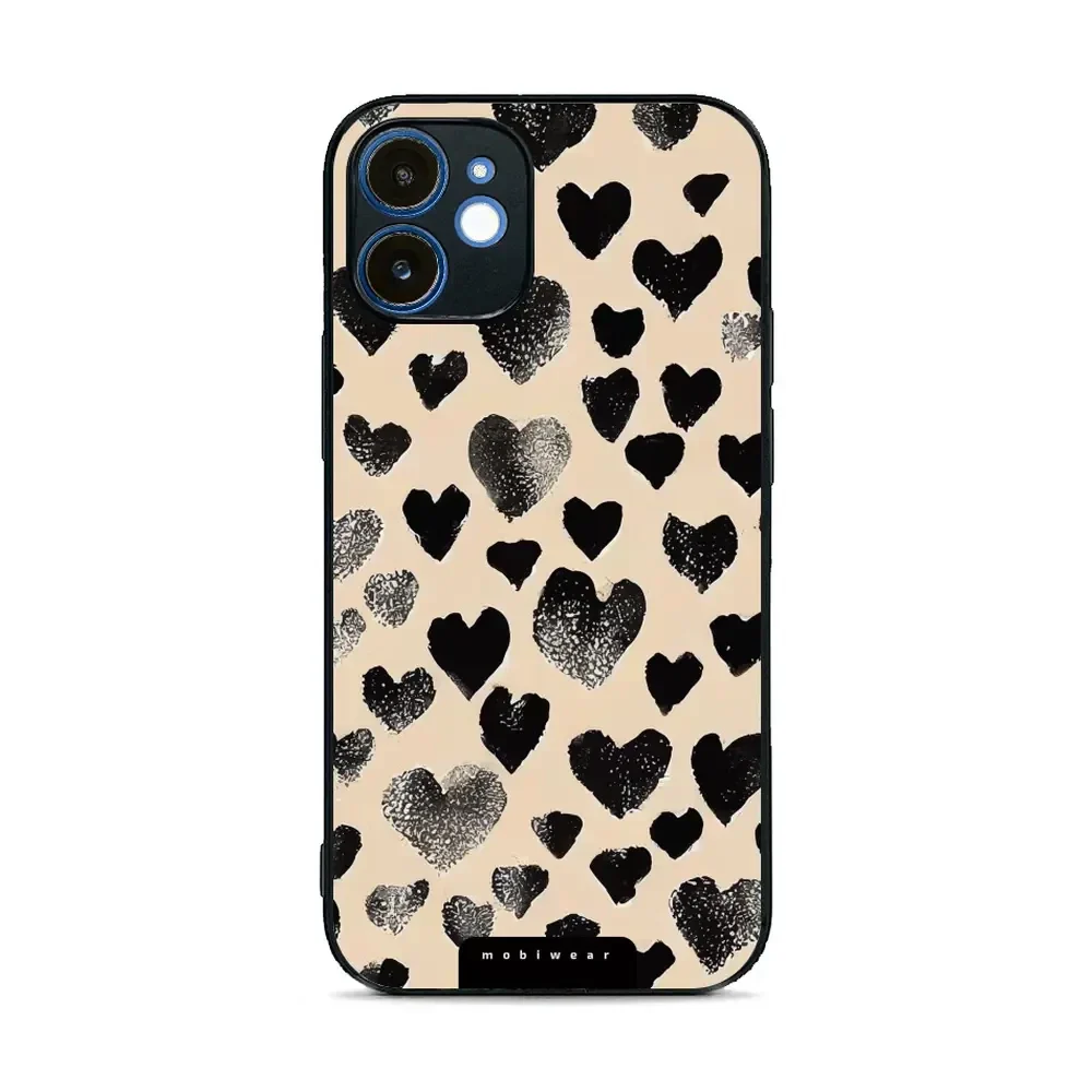 Handyhülle für iPhone 12, Mobiwear Glossy Case, Beige Liebe