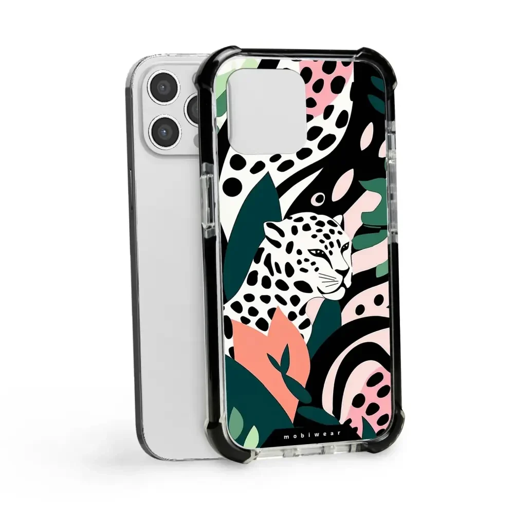 Handyhülle für iPhone 12 Pro Max mit MagSafe, Mobiwear Elite Bumper, Tropischer Gepard - Image 17
