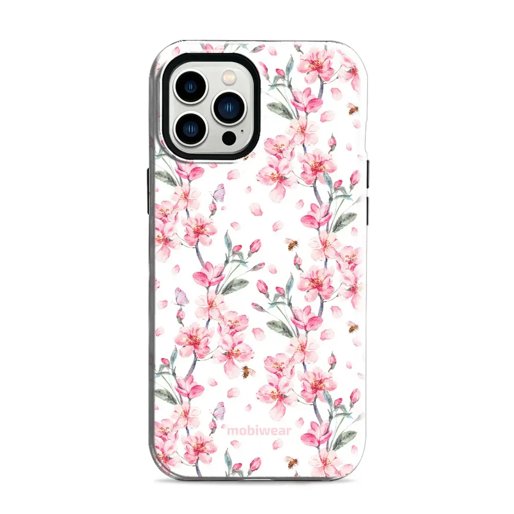 Handyhülle für iPhone 12 Pro Max, Mobiwear Elite Pro, Japanischer Blumenstrauß