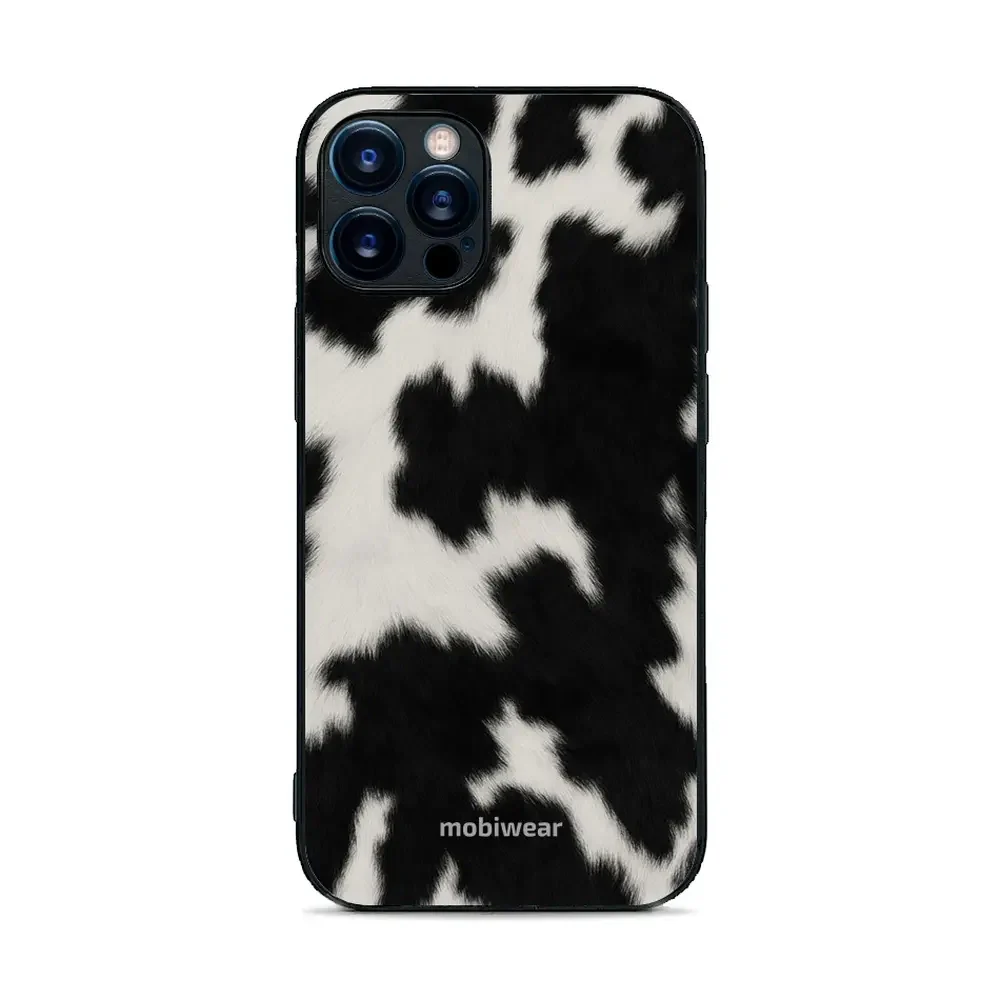 Handyhülle für iPhone 12 Pro, Mobiwear Glossy Case, Kuhfell-Optik