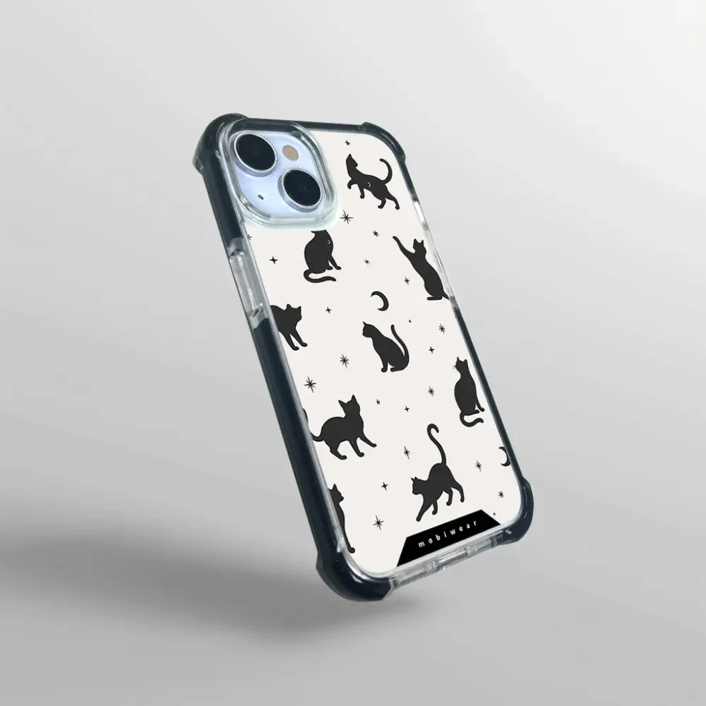 Handyhülle für iPhone 13 Mini mit MagSafe, Mobiwear Elite Bumper, Katzen-Nacht - Image 8