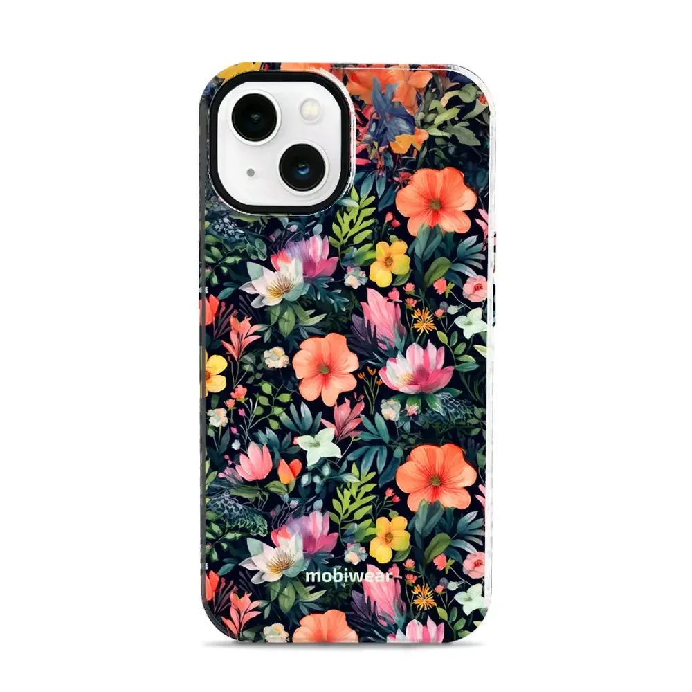 Handyhülle für iPhone 13, Mobiwear Elite Pro, Bunt-Blumig