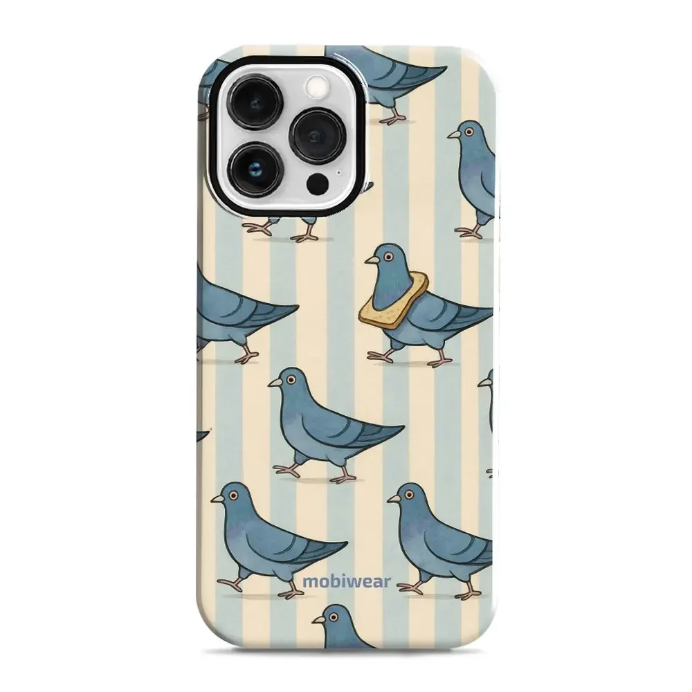 Handyhülle für iPhone 13 Pro Max, Mobiwear Elite Pro, Blaue Tauben