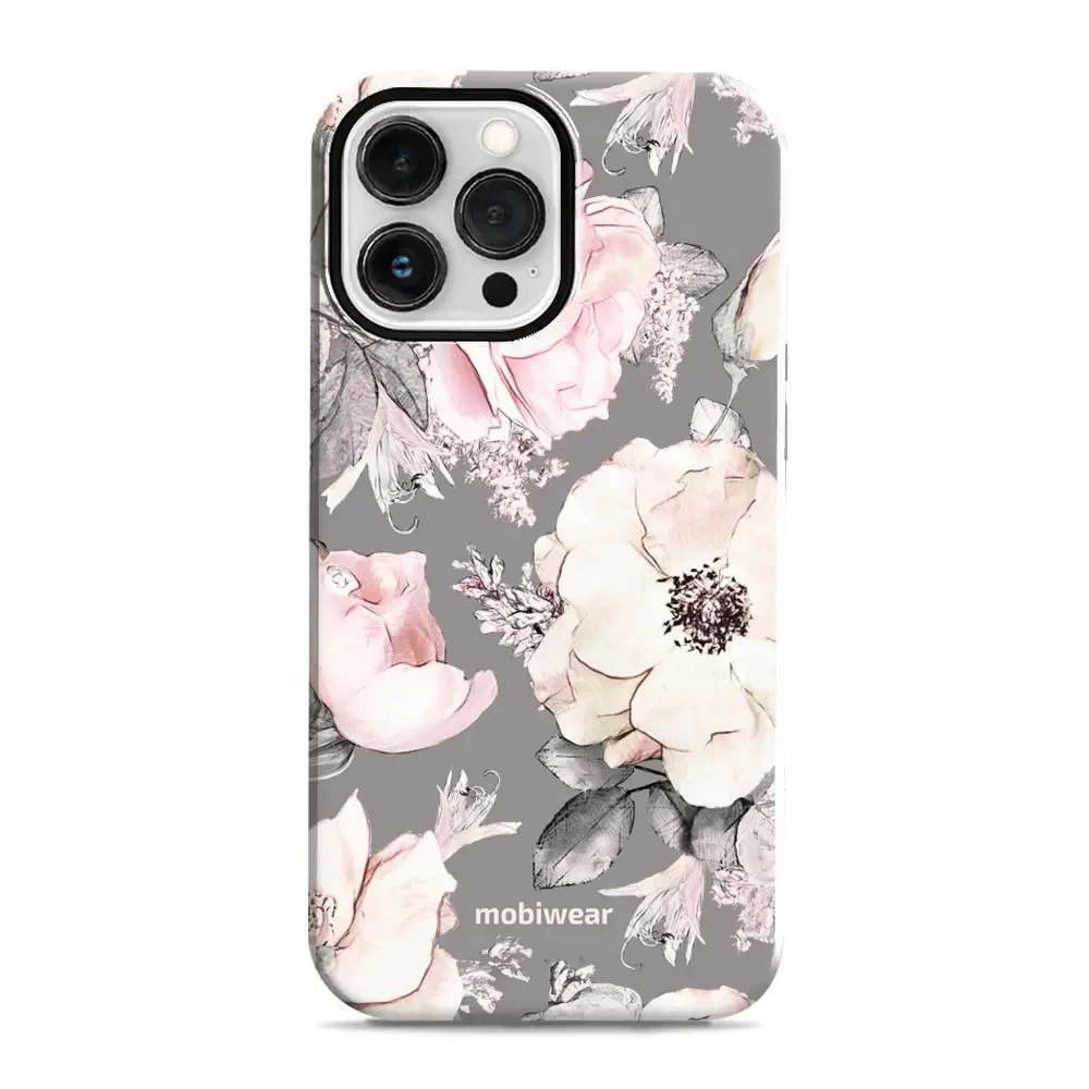 Handyhülle für iPhone 13 Pro Max, Mobiwear Elite Pro, Rosa-Blumig