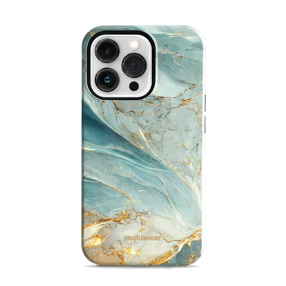 Handyhülle für iPhone 13 Pro, Mobiwear Elite Pro, Adern des Azur