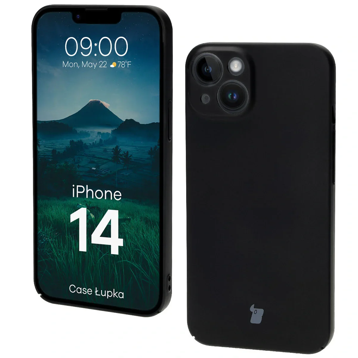 Handyhülle für iPhone 14, Bizon Case Lupka, Schwarz