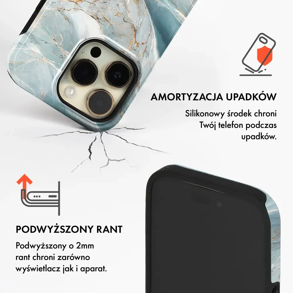 Handyhülle für iPhone 14, Mobiwear Elite Pro, Adern des Azur - Image 4