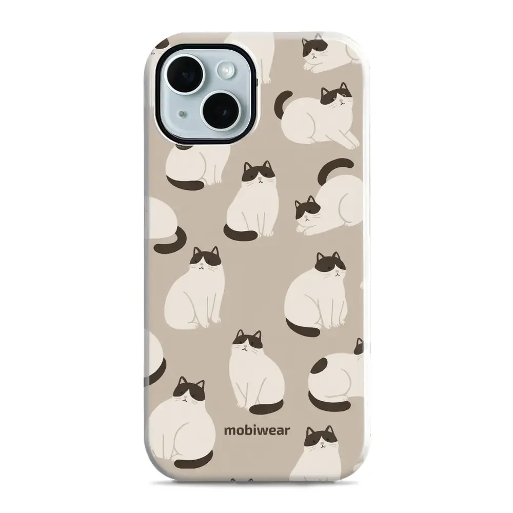 Handyhülle für iPhone 14, Mobiwear Elite Pro, Kaffe Miau