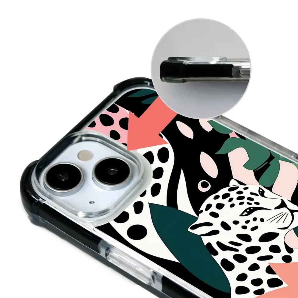 Handyhülle für iPhone 14 Plus mit MagSafe, Mobiwear Elite Bumper, Tropischer Gepard - Image 13