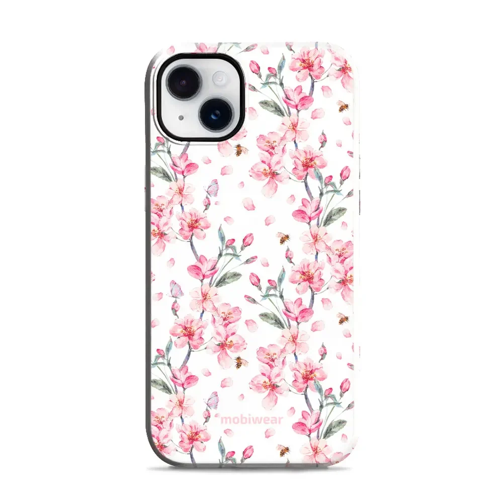Handyhülle für iPhone 14 Plus, Mobiwear Elite Pro, Japanischer Blumenstrauß