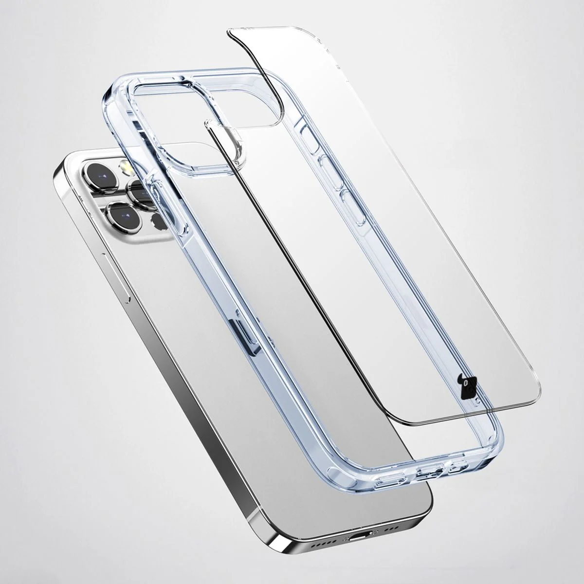 Handyhülle für iPhone 14 Pro, Bizon Case Halo, Transparent-Blau - Image 3