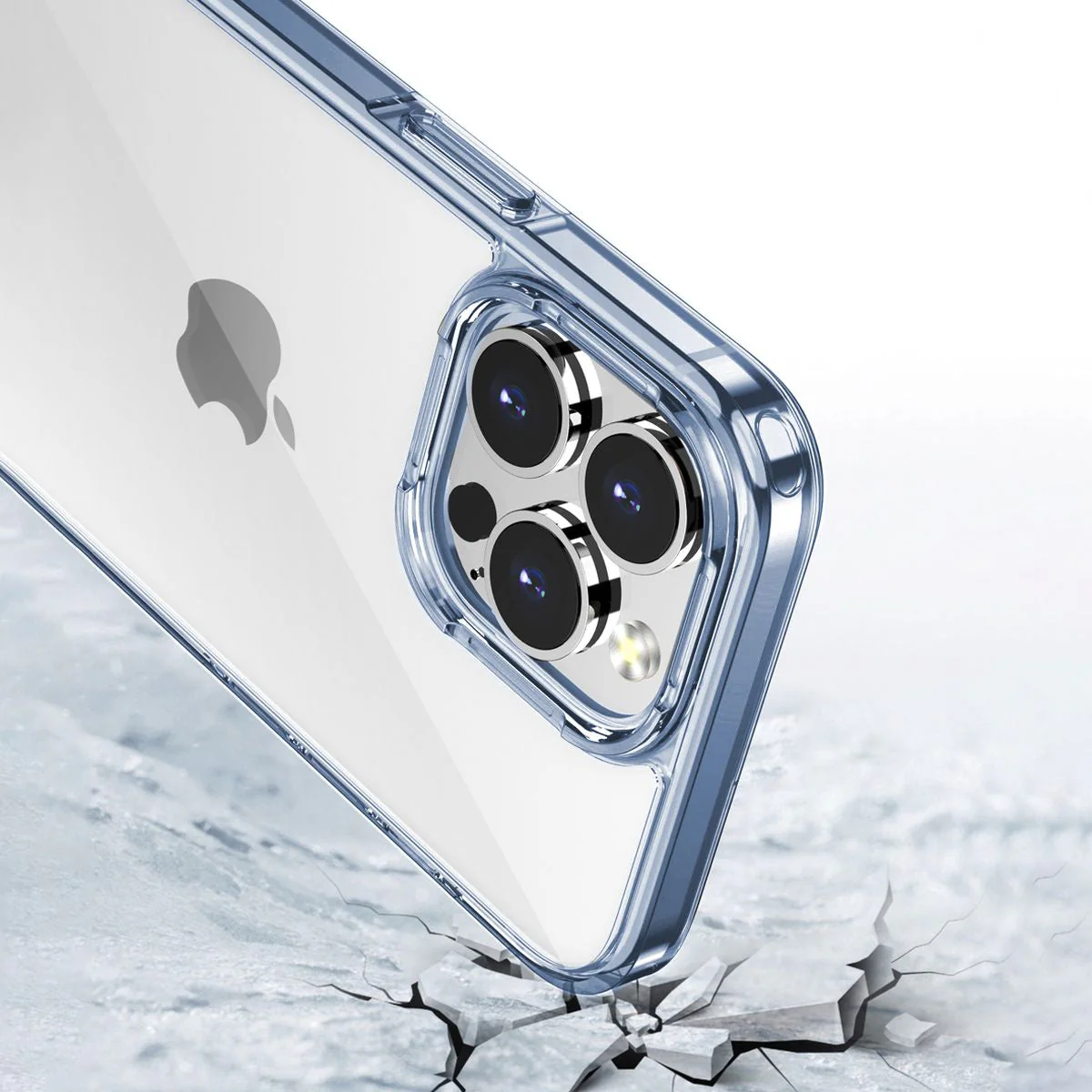 Handyhülle für iPhone 14 Pro, Bizon Case Halo, Transparent-Blau - Image 6