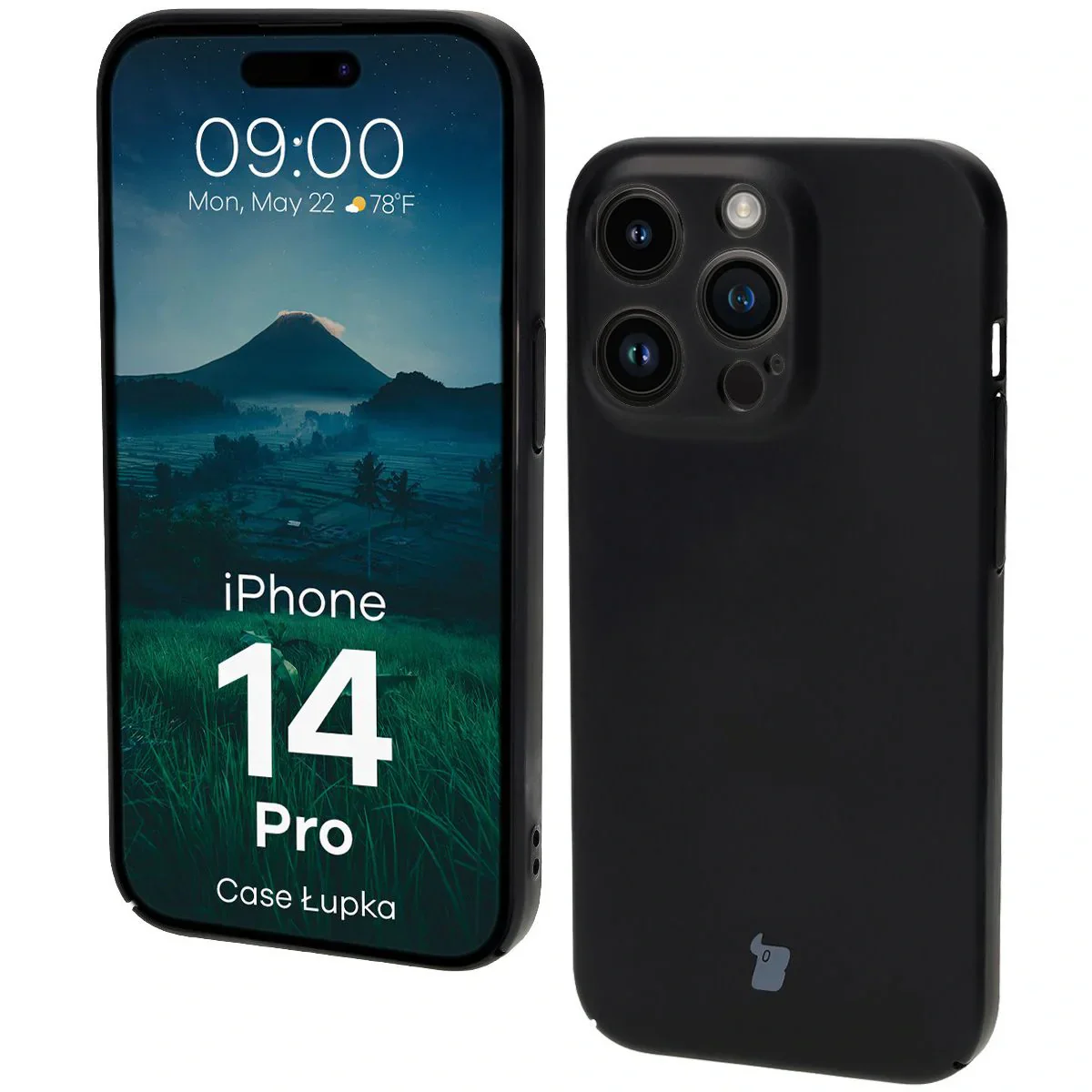 Handyhülle für iPhone 14 Pro, Bizon Case Lupka, Schwarz