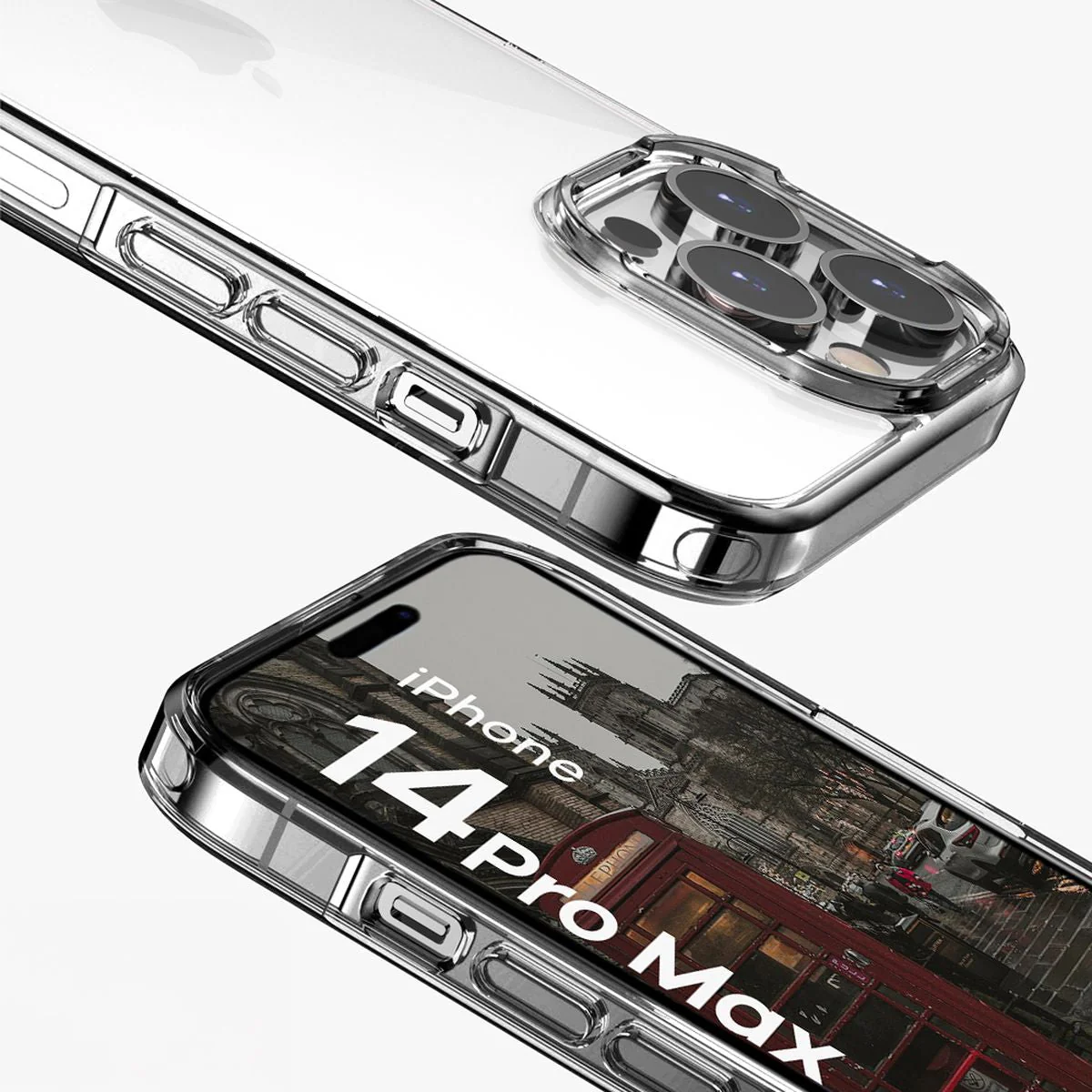 Handyhülle für iPhone 14 Pro Max, Bizon Case Halo, Transparent - Image 4