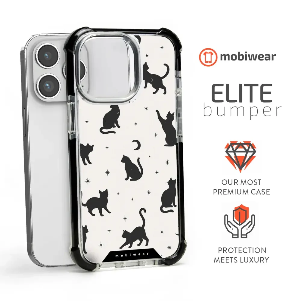 Handyhülle für iPhone 14 Pro mit MagSafe, Mobiwear Elite Bumper, Katzen-Nacht - Image 7