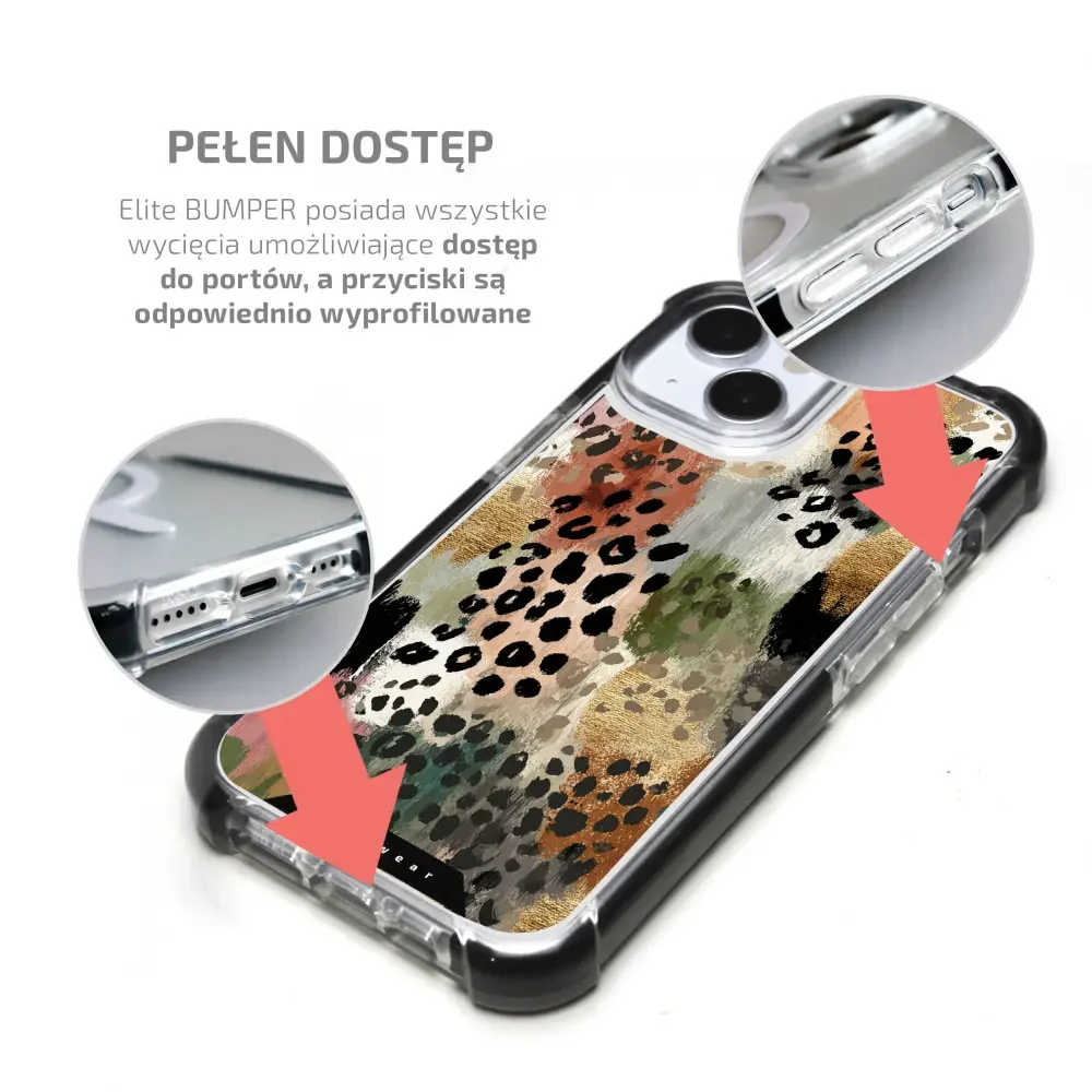 Handyhülle für iPhone 14 Pro mit MagSafe, Mobiwear Elite Bumper, Malerische Tupfen - Image 4