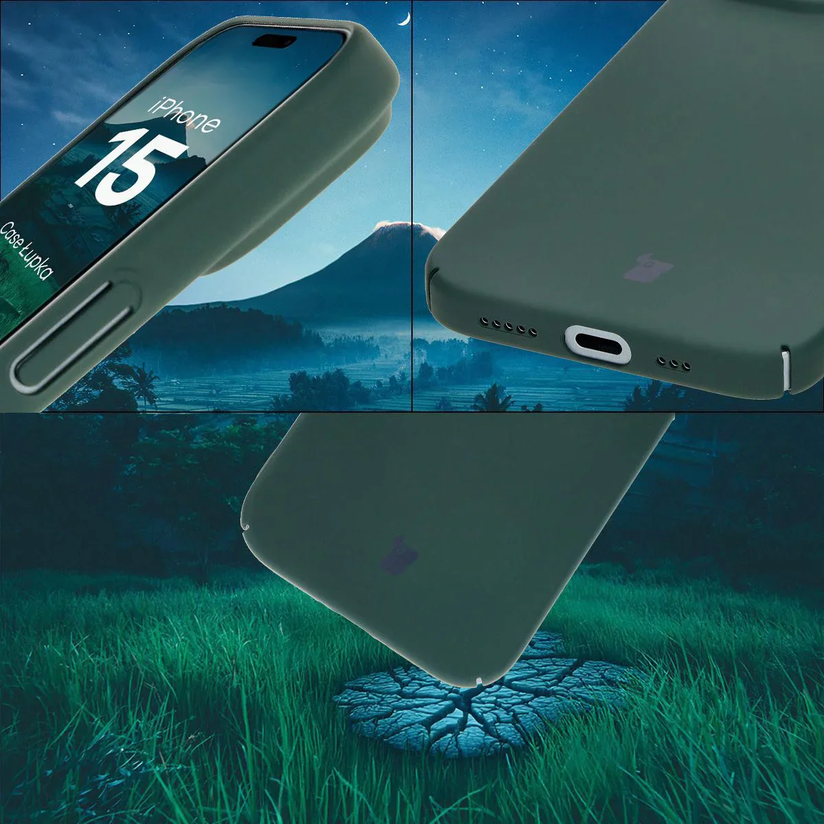 Handyhülle für iPhone 15, Bizon Case Lupka, Grün - Image 5