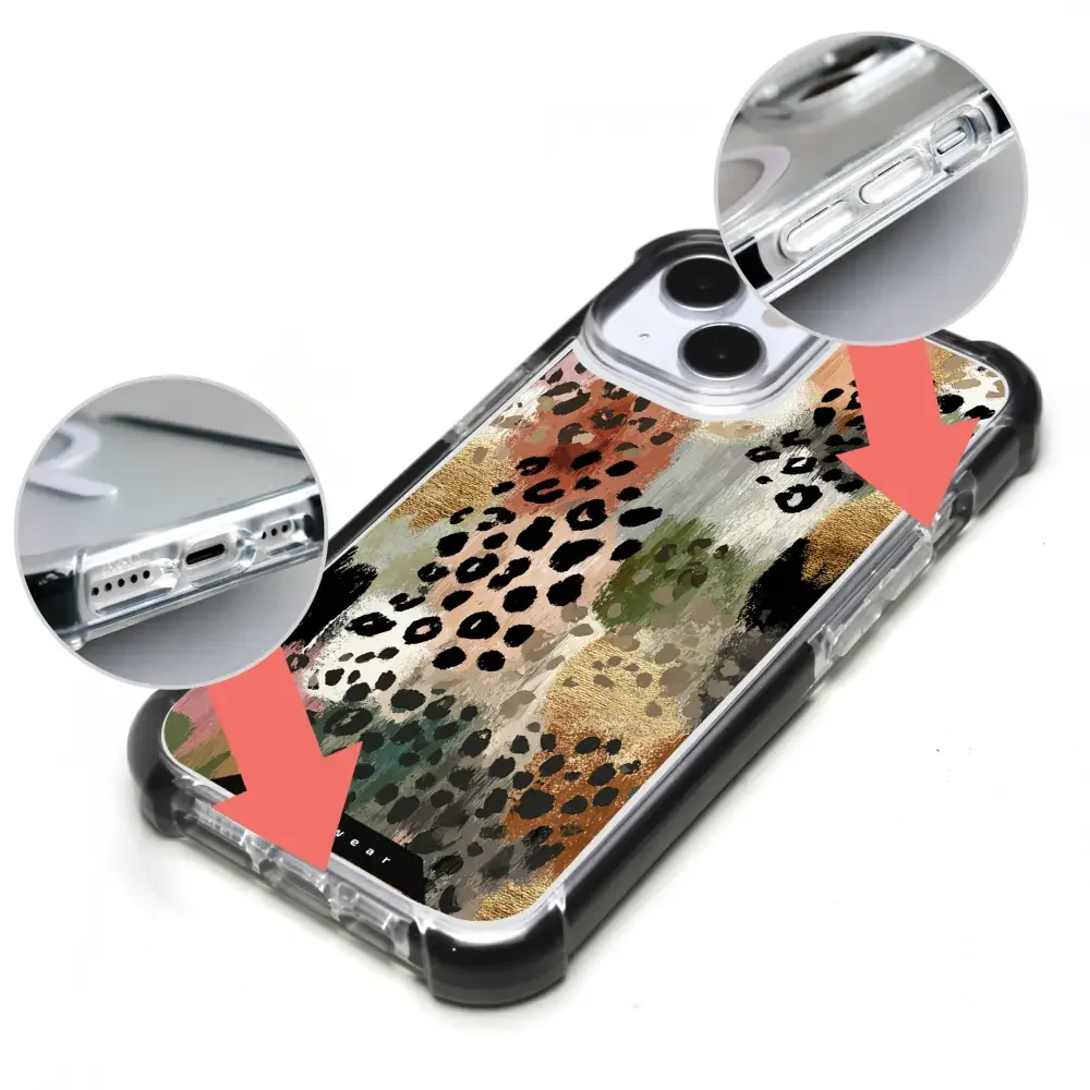 Handyhülle für iPhone 15 mit MagSafe, Mobiwear Elite Bumper, Malerische Tupfen - Image 14